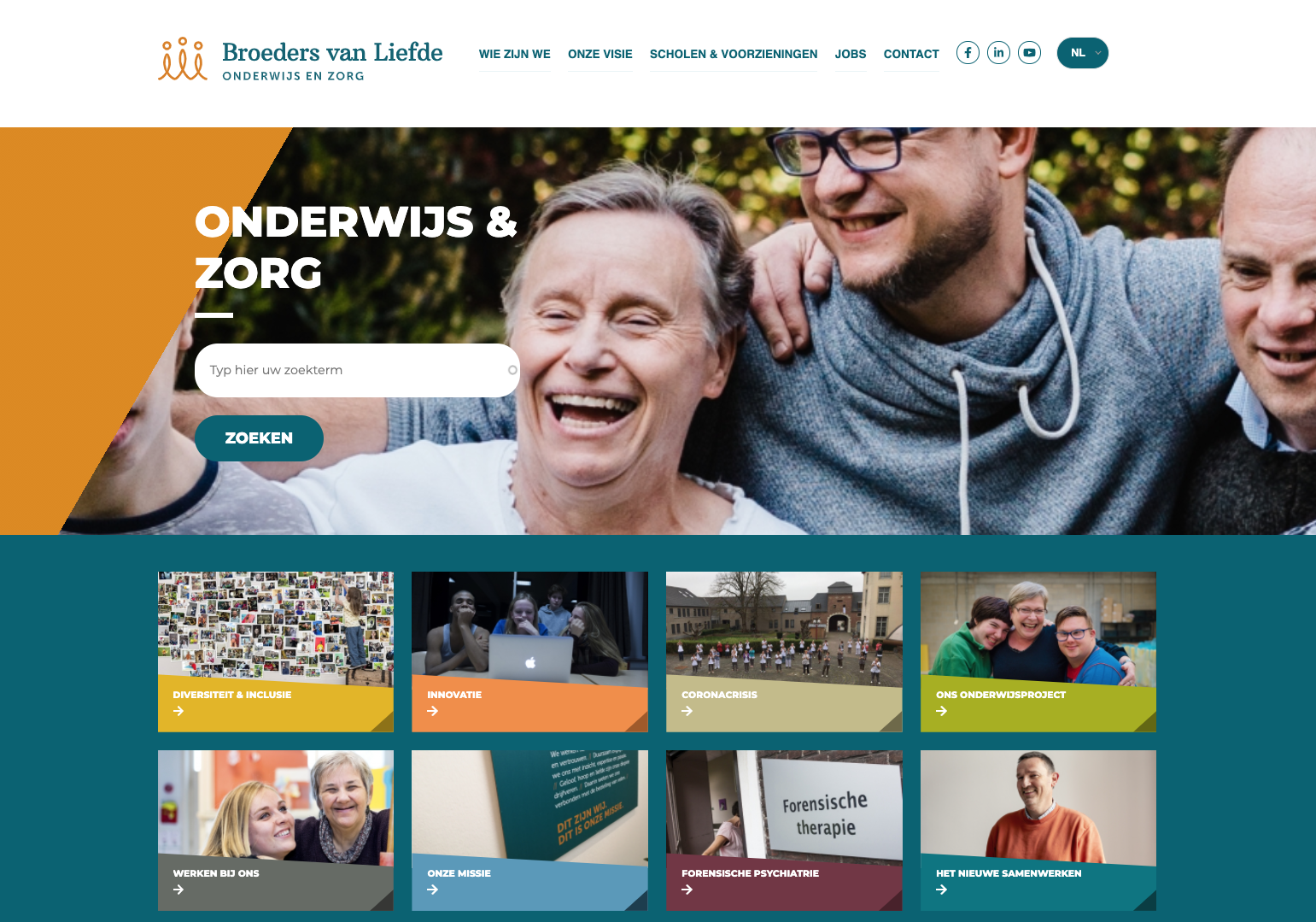 Broeders van Liefde website screenshot